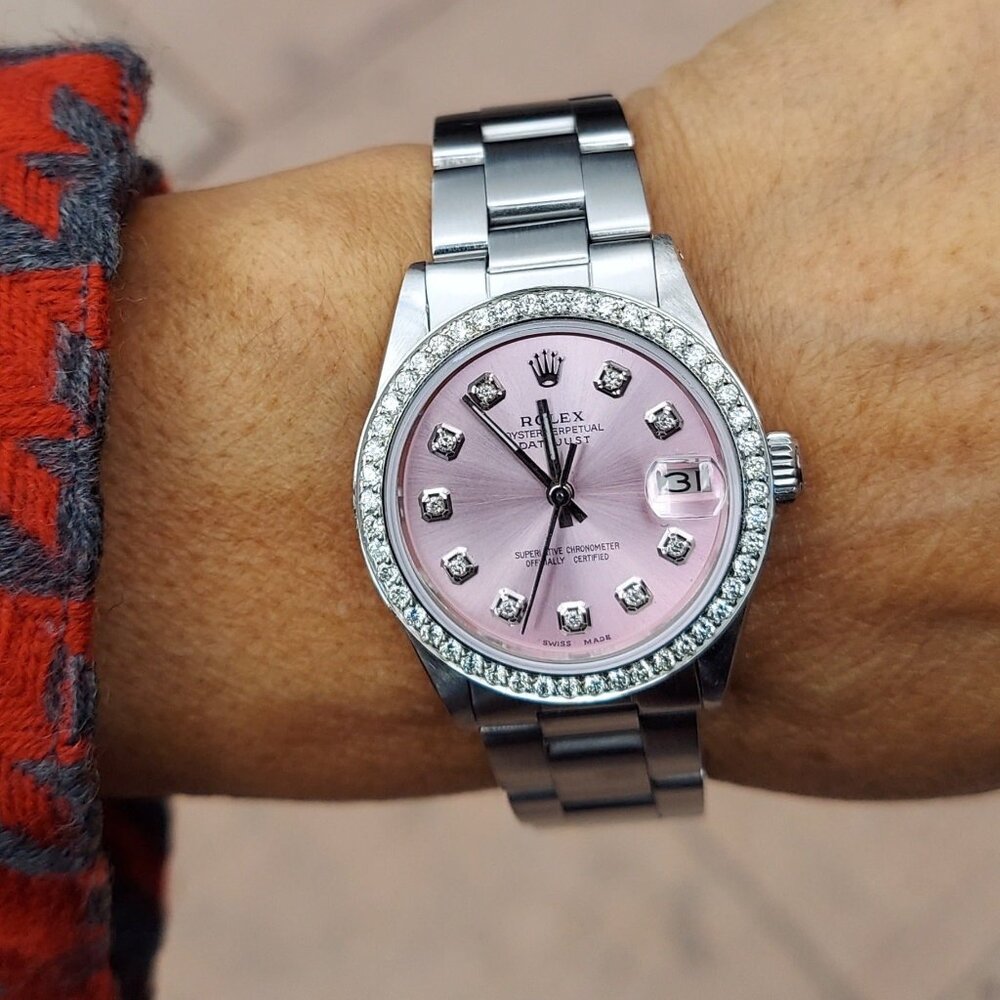 Rolex Ladies datejust 31mm Pink diamond steel oyster